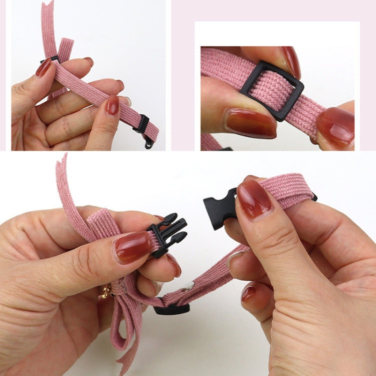 Pet Collar Jewelry Adjustable Cats Bell Necklace, Color: Dark Pink