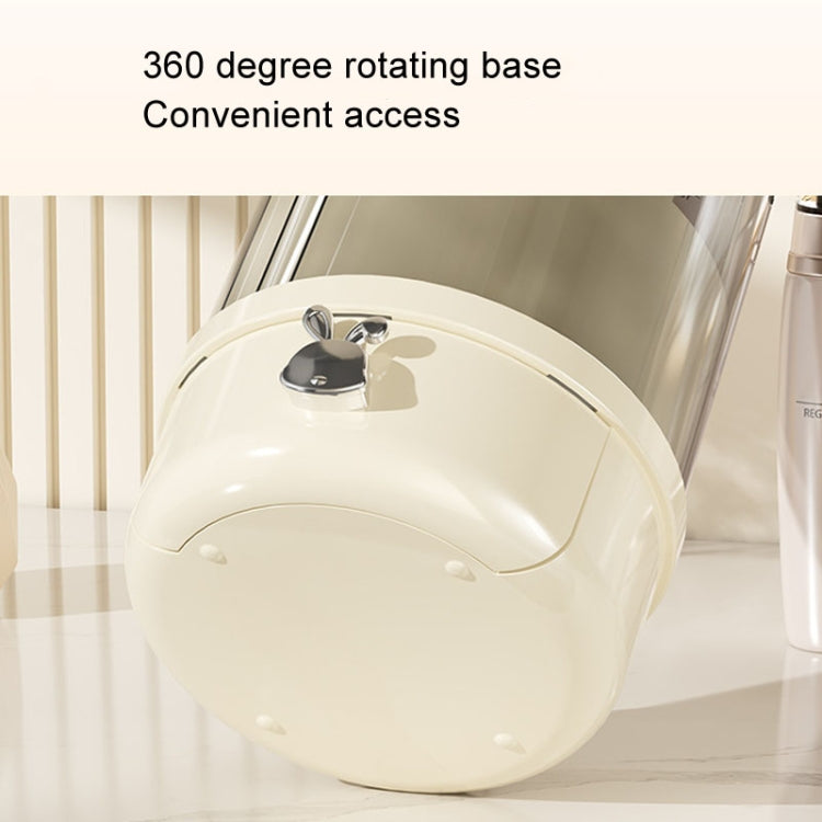 Rotation Dustproof Makeup Brush Storage Tube Dressing Table Desktop Pen Tube - Transparent Black