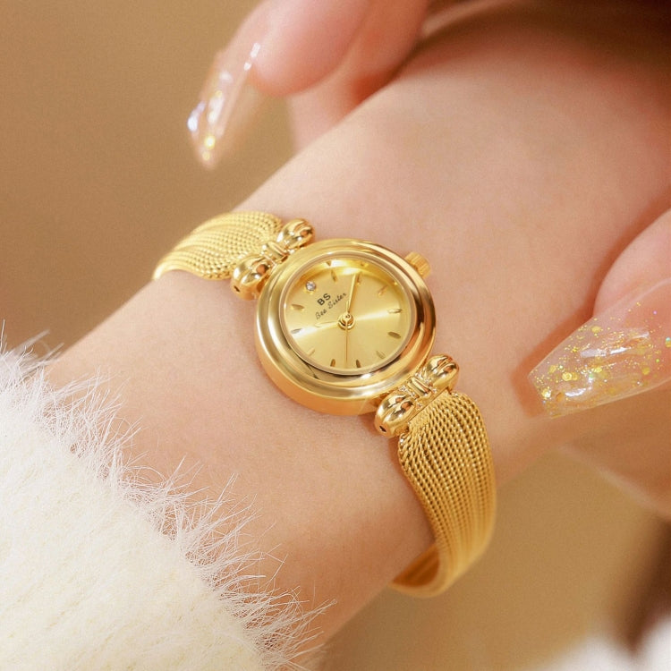 BS Bee Sister 22mm Retro Female Wrist Watch with Stainless Steel Mesh Butterfly Design Strap