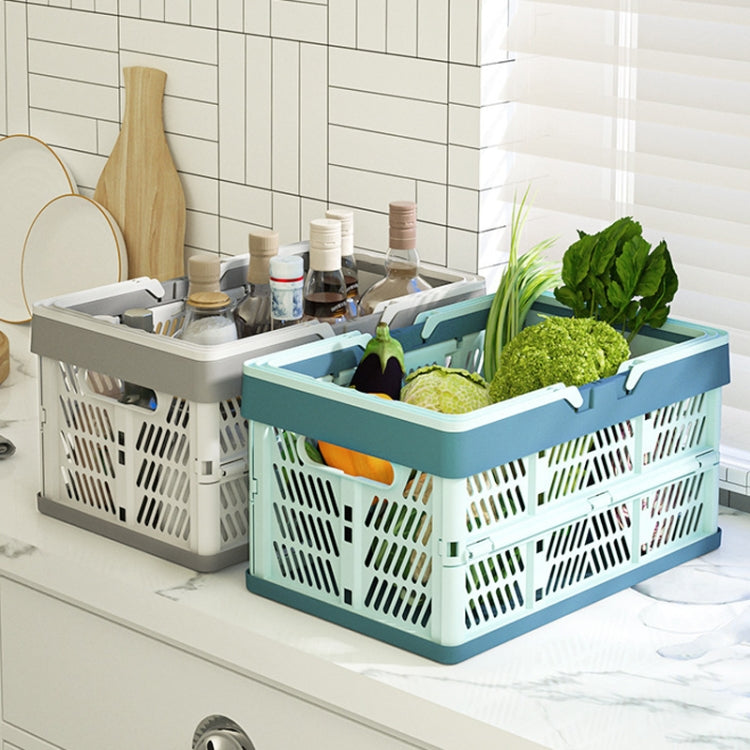 38x25x20cm Plastic Folding Storage Basket Shopping Basket Camping Storage Box With Handle