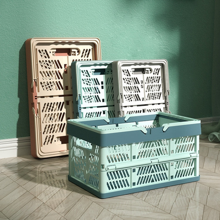 38x25x20cm Plastic Folding Storage Basket Shopping Basket Camping Storage Box With Handle