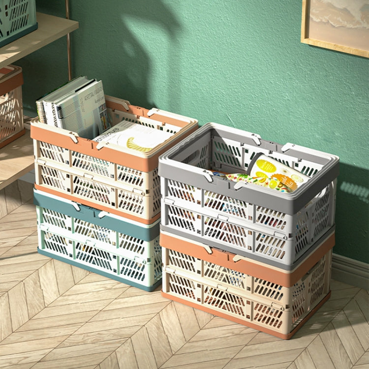 38x25x20cm Plastic Folding Storage Basket Shopping Basket Camping Storage Box With Handle