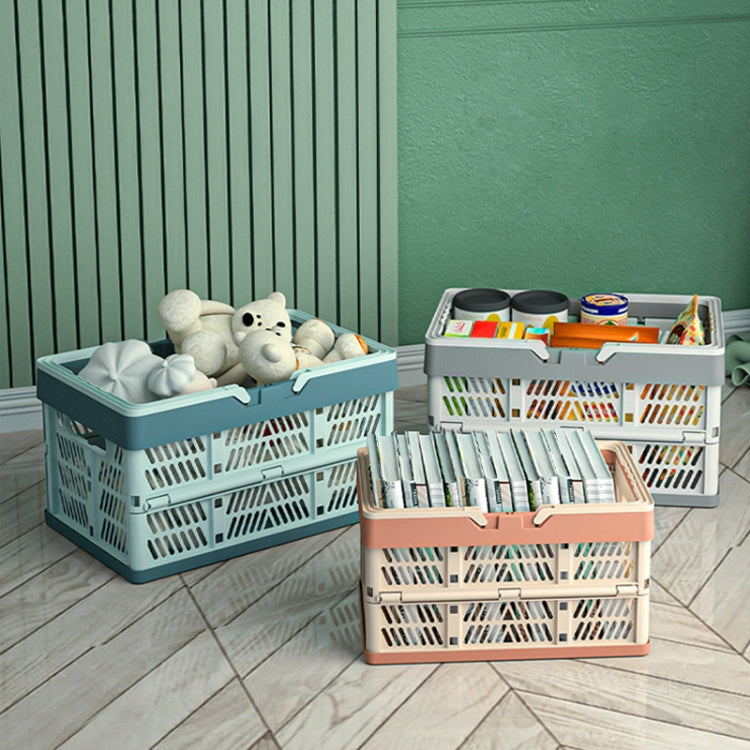 38x25x20cm Plastic Folding Storage Basket Shopping Basket Camping Storage Box With Handle