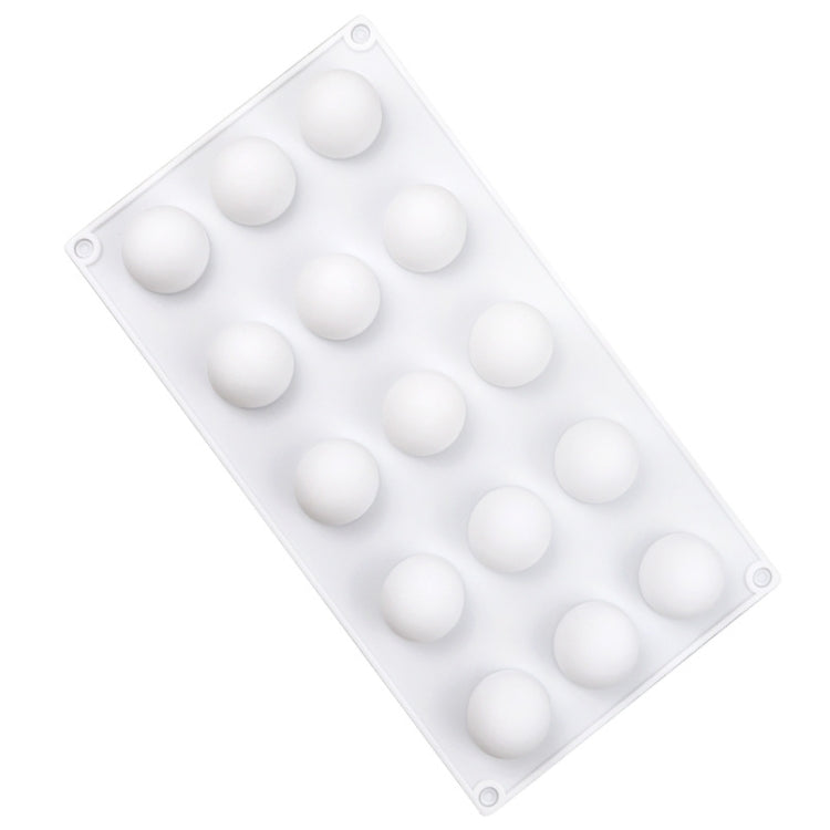 15 Grids Stereo Ball Silicone Moulds Ball Shape Ice Cream Mould - White