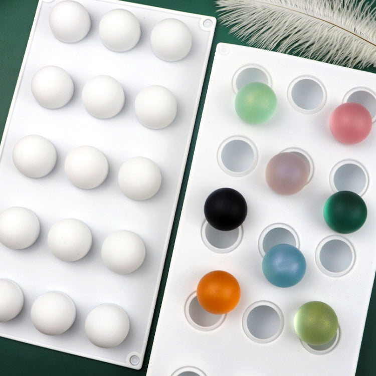 15 Grids Stereo Ball Silicone Moulds Ball Shape Ice Cream Mould - White