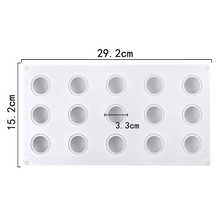 15 Grids Stereo Ball Silicone Moulds Ball Shape Ice Cream Mould - White