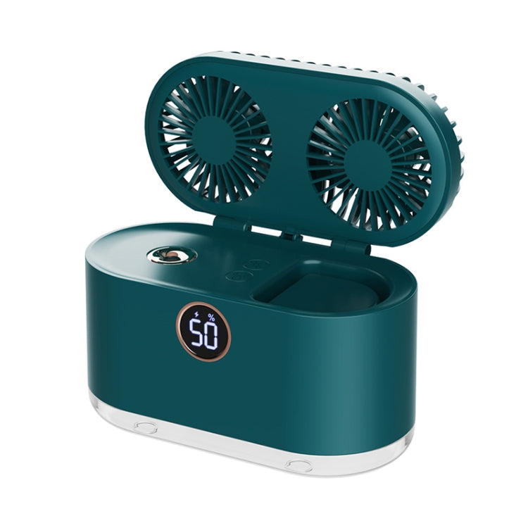 WT-818 Dual-leaf Spray Smart Digital Display Desktop Fan Night Light Humidification Cooler