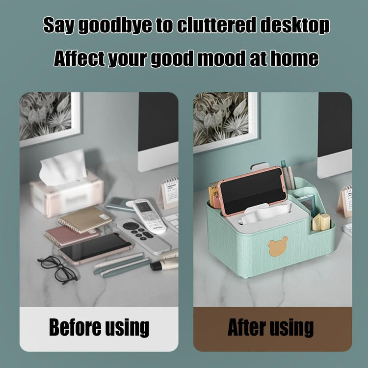 Drawing Paper Desktop Organizer Coffee Table Multifunctional Remote Control Storage Box, Color: White Large
