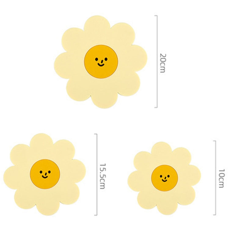 Sunflower Cute PVC Heat Insulation Mat Household High Temperature Resistant Table Pad, Style: Yellow Large