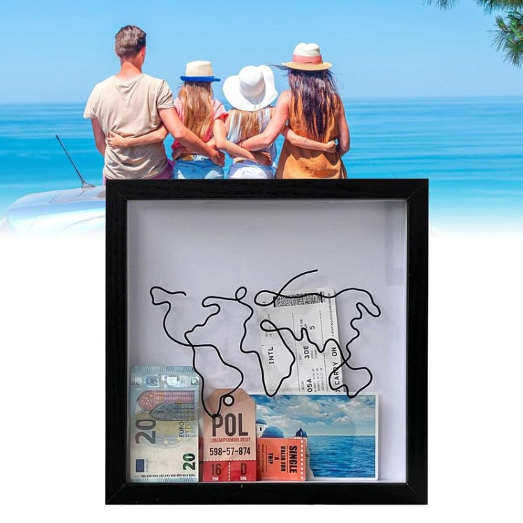 29 x 29cm Travel Shadow Box Frame with Slot for Keepsakes,Money,Ticket