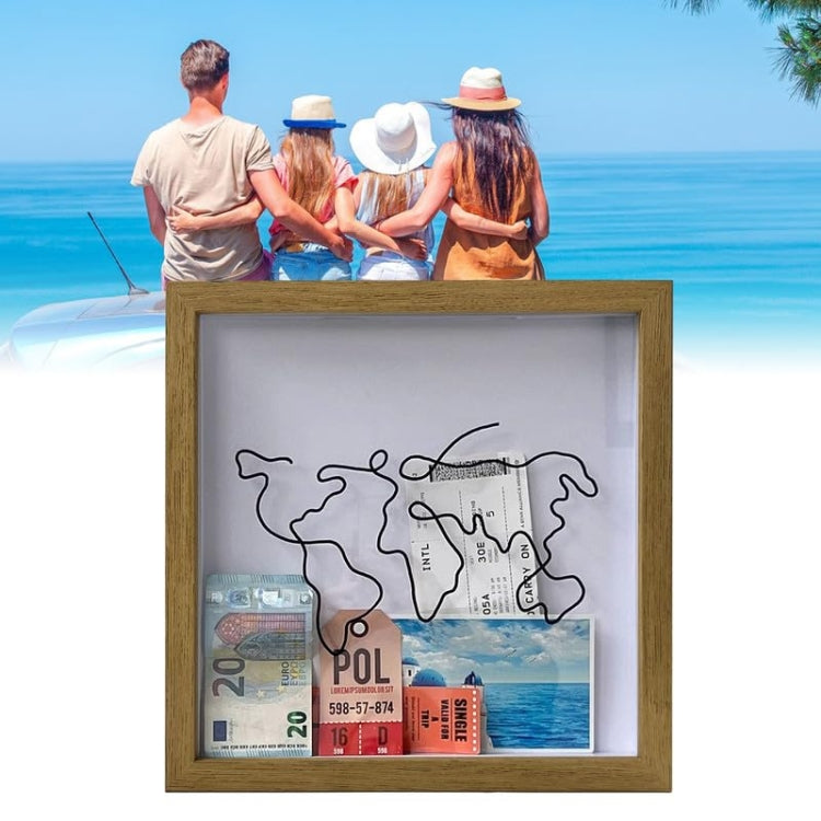 29 x 29cm Travel Shadow Box Frame with Slot for Keepsakes,Money,Ticket