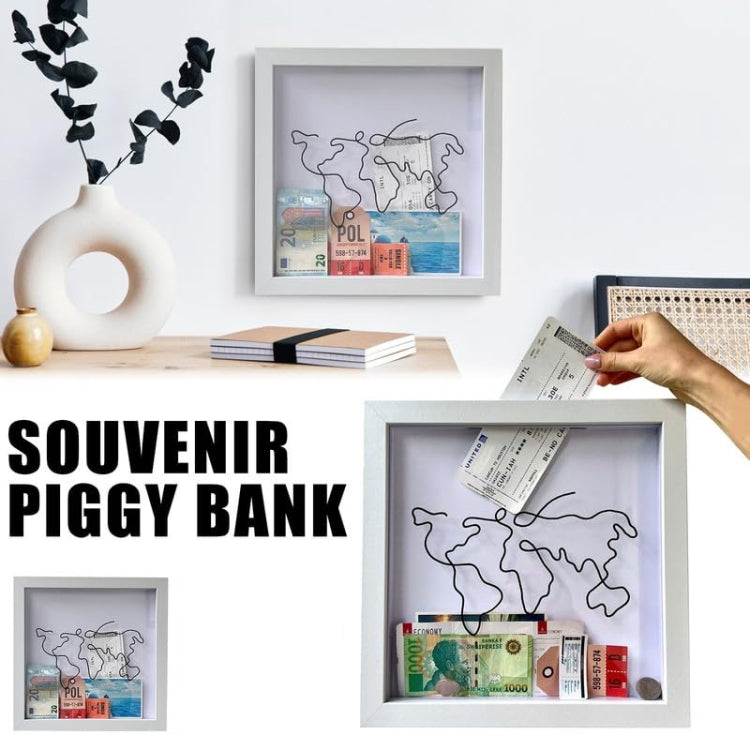 15 x 15cm Travel Shadow Box Frame with Slot for Keepsakes,Money,Ticket