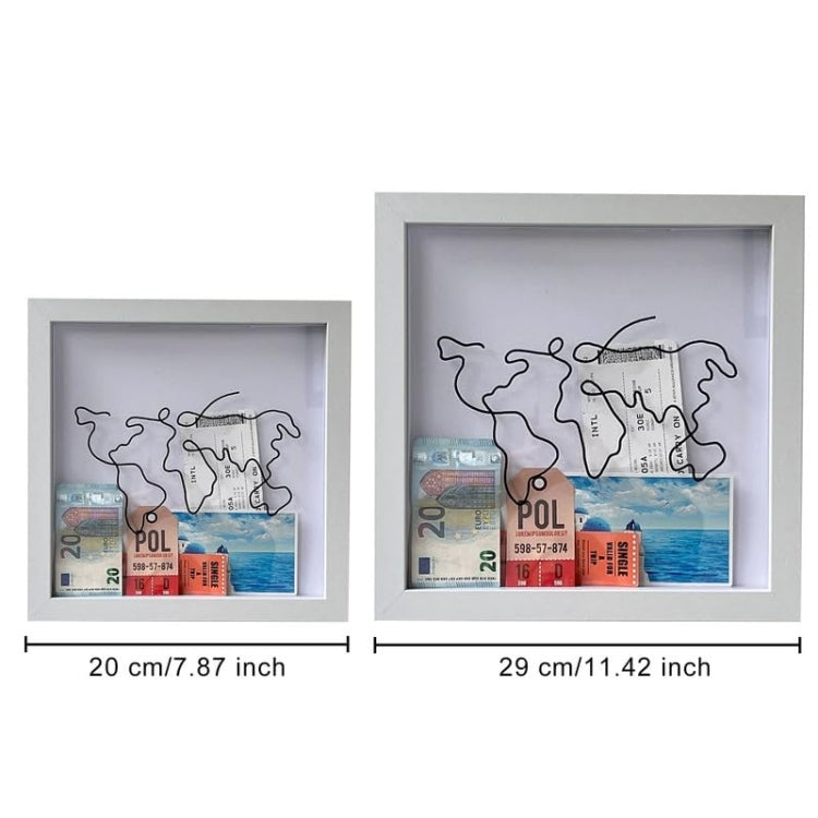 15 x 15cm Travel Shadow Box Frame with Slot for Keepsakes,Money,Ticket