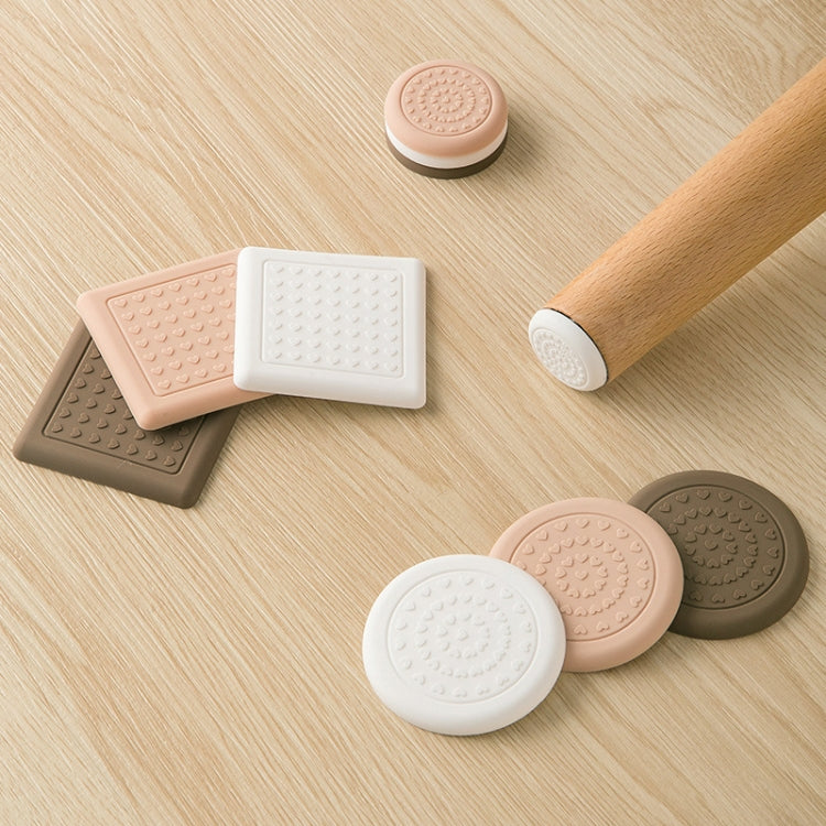 4pcs /Set Silent And Wear Resistant Chair Foot Cover Household Stool Anti-Slip Protective Pads, Style: 60mm Square Coffee Color