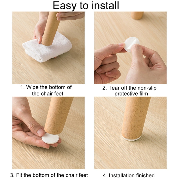 4pcs /Set Silent And Wear Resistant Chair Foot Cover Household Stool Anti-Slip Protective Pads, Style: 50mm Round Coffee Color