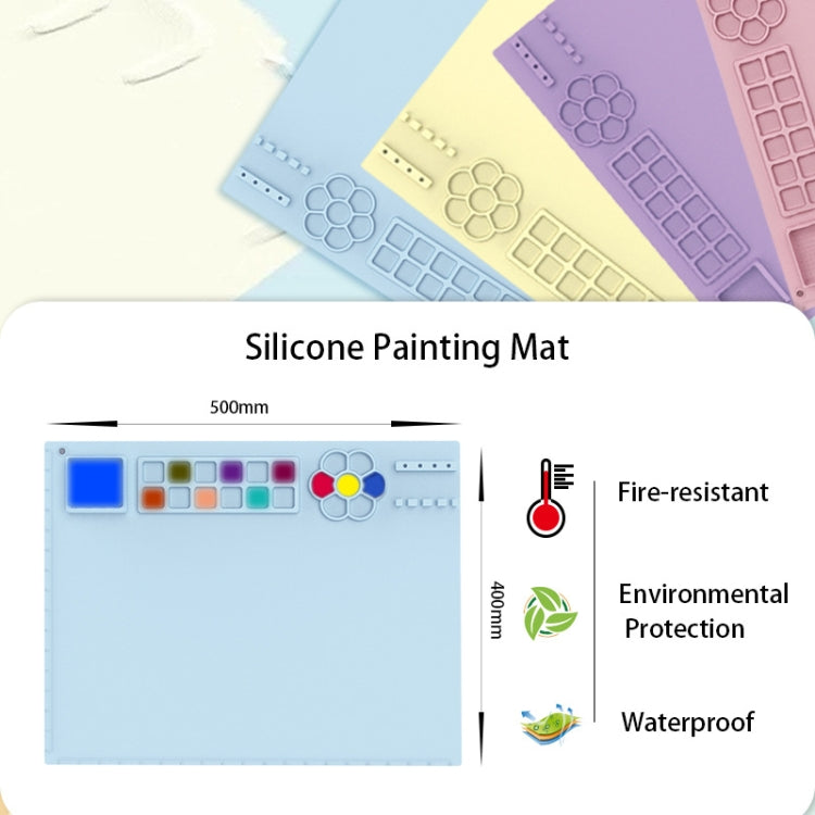 50x40cm Silicone Painting Pad With  Paint Holder Art Mat For Drawing Clay