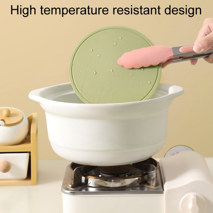 Household Round Heat Insulating Mats Kitchen High Temperature Resistant Silicone Pad, Color: Pot Pad Green