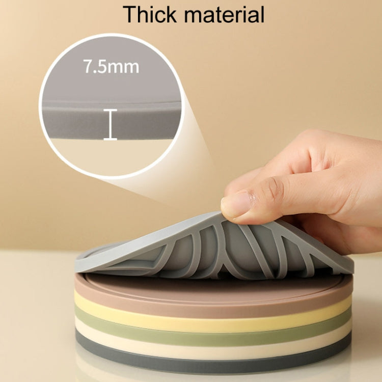 Household Round Heat Insulating Mats Kitchen High Temperature Resistant Silicone Pad, Color: Bowl Pad White