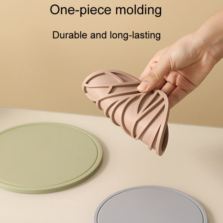 Household Round Heat Insulating Mats Kitchen High Temperature Resistant Silicone Pad, Color: Pot Pad Green