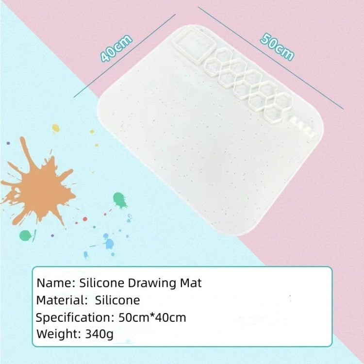 40 x 50cm Square Silicone Painting Pad  Art Mat for Drawing Clay - Color