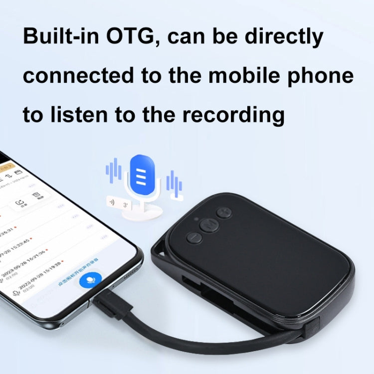C20 HD Intelligent Noise Reduction Mini Recorder With OTG, Size: 32GB - Black