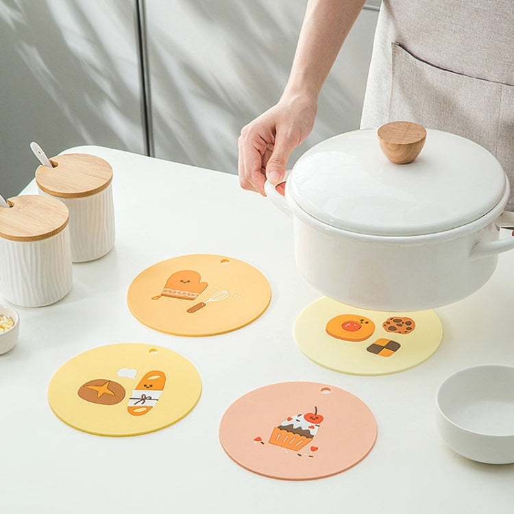 Household Cartoon Heat Insulation Mat Kitchen High Temperature Resistant Baking Placemats, Style: Biscuits