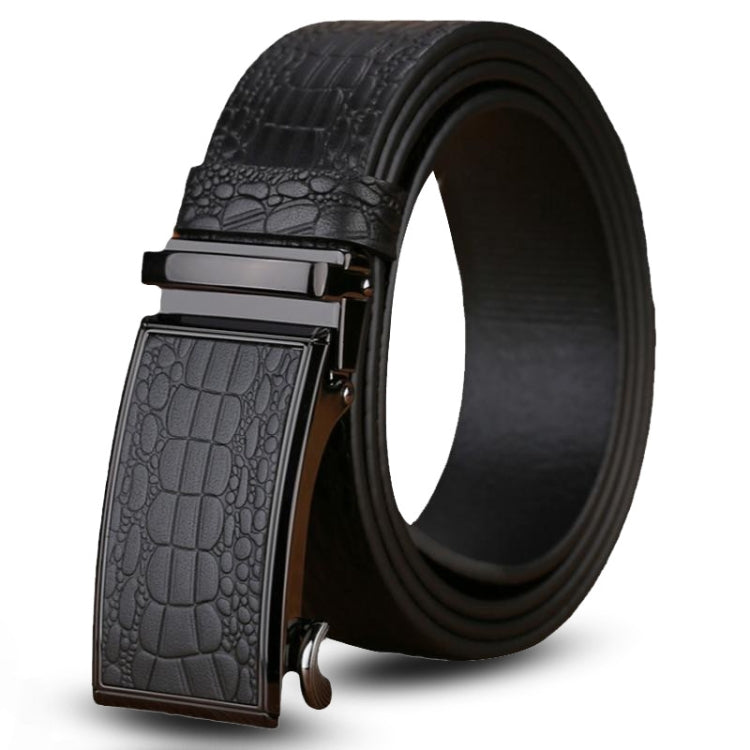 120cm Crocodile Pattern Leather Men Business Belt Without Buckle