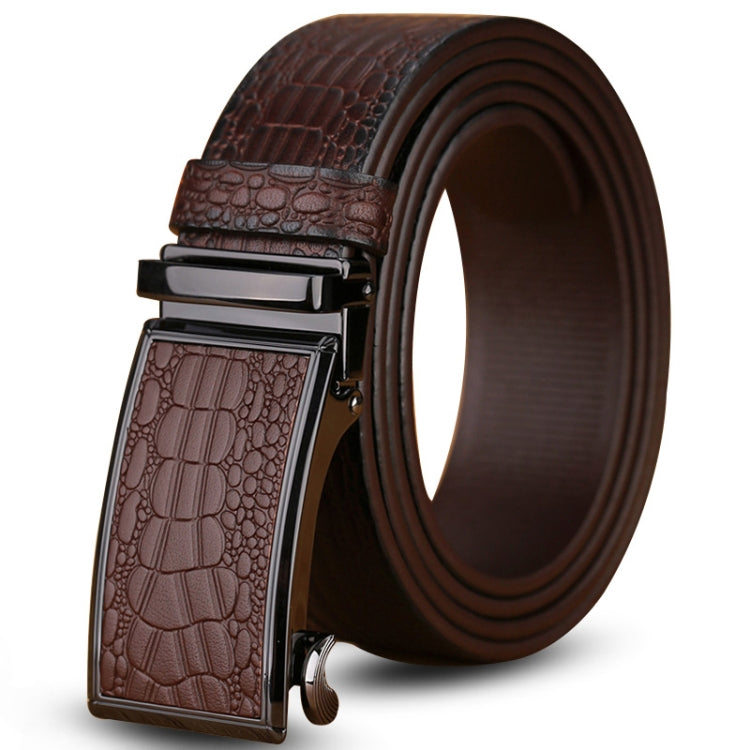 120cm Crocodile Pattern Leather Men Business Belt Without Buckle