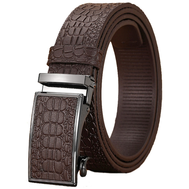 125cm Crocodile Pattern Leather Men Business Belt Without Buckle