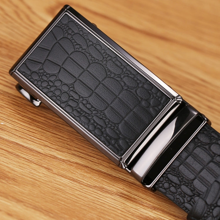 130cm Crocodile Pattern Leather Men Business Belt Without Buckle