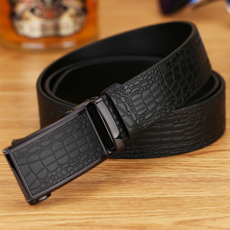 115cm Crocodile Pattern Leather Men Business Belt Without Buckle