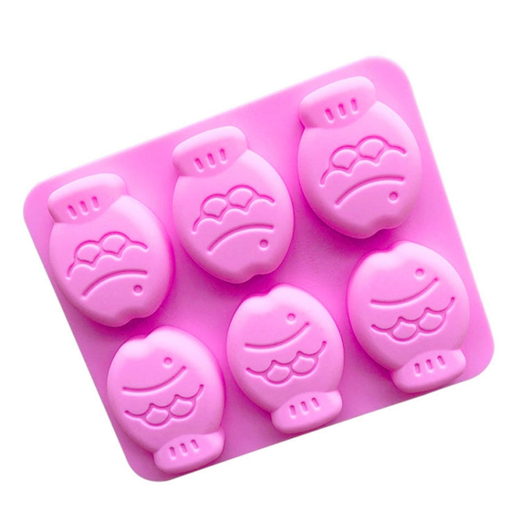 6 Grids Little Fish Shape Silicone Cake Mould Handmade Soap Mould - Pink