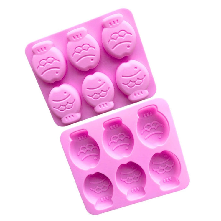 6 Grids Little Fish Shape Silicone Cake Mould Handmade Soap Mould - Pink