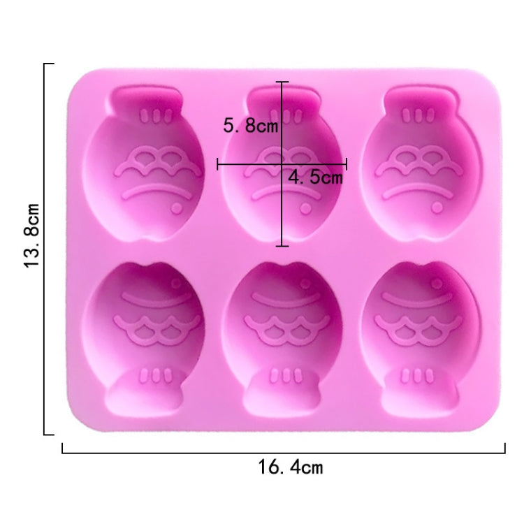 6 Grids Little Fish Shape Silicone Cake Mould Handmade Soap Mould - Pink