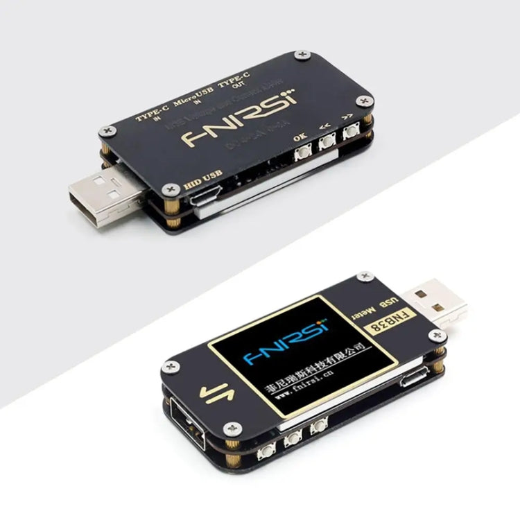 FNIRSI FNB38 USB Voltage And Current Meter Capacity Fast Charging Protocol Tester - Black
