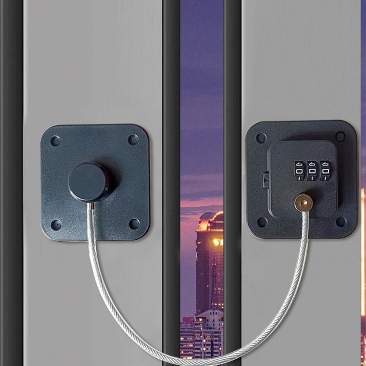 Child Safety Lock No Hole Window Limiter Refrigerator Drawer Cabinet Combination Lock, Specification: 2-bit Black