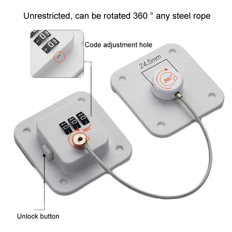 Child Safety Lock No Hole Window Limiter Refrigerator Drawer Cabinet Combination Lock, Specification: 3-bit Black