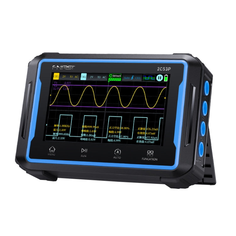 FNIRSI 2C53P Dual Channel Flat Panel Digital Oscilloscope Multimeter Signal Generator 3 In 1 - Black