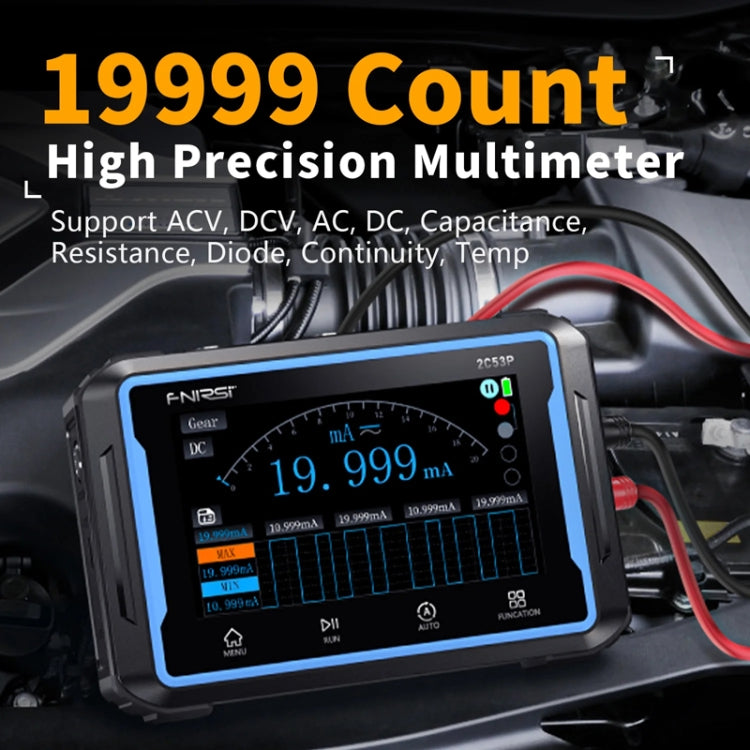 FNIRSI 2C53P Dual Channel Flat Panel Digital Oscilloscope Multimeter Signal Generator 3 In 1 - Black