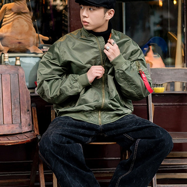 Spring Autumn Thin Man Jacket Loose Nylon Baseball Clothing, Size: M
