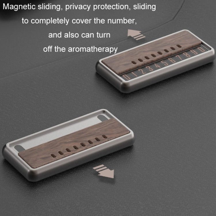 Car Metal Wood Aromatherapy Magnetic Luminous Car Moving Number Plate - Metal+Log
