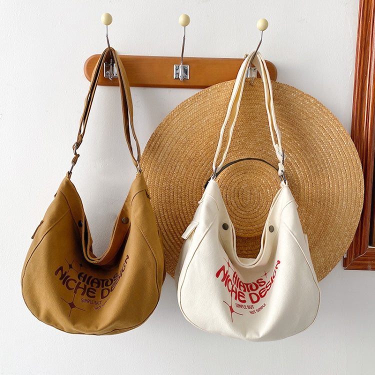 Large Capacity Canvas Bag Women Tote Printed Letter Casual Simple Shoulder Bag