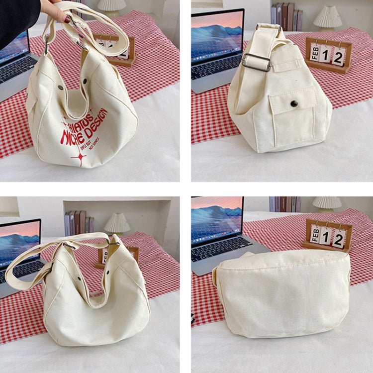 Large Capacity Canvas Bag Women Tote Printed Letter Casual Simple Shoulder Bag