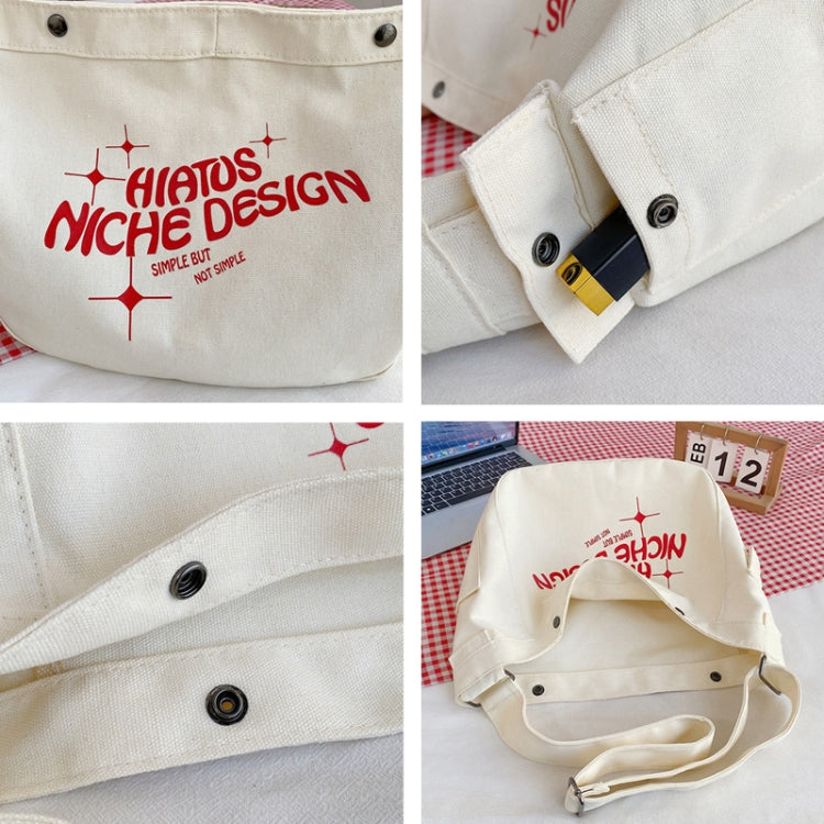 Large Capacity Canvas Bag Women Tote Printed Letter Casual Simple Shoulder Bag