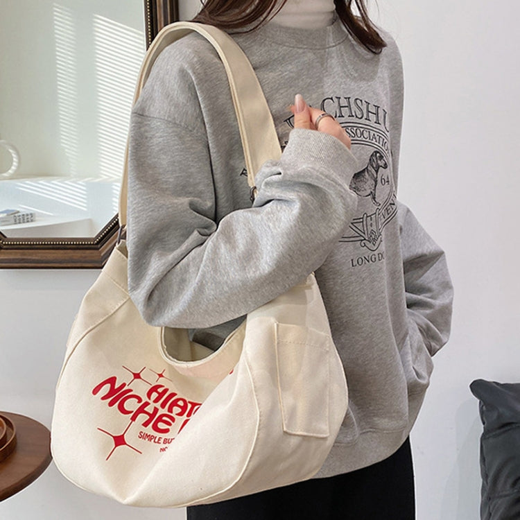 Large Capacity Canvas Bag Women Tote Printed Letter Casual Simple Shoulder Bag