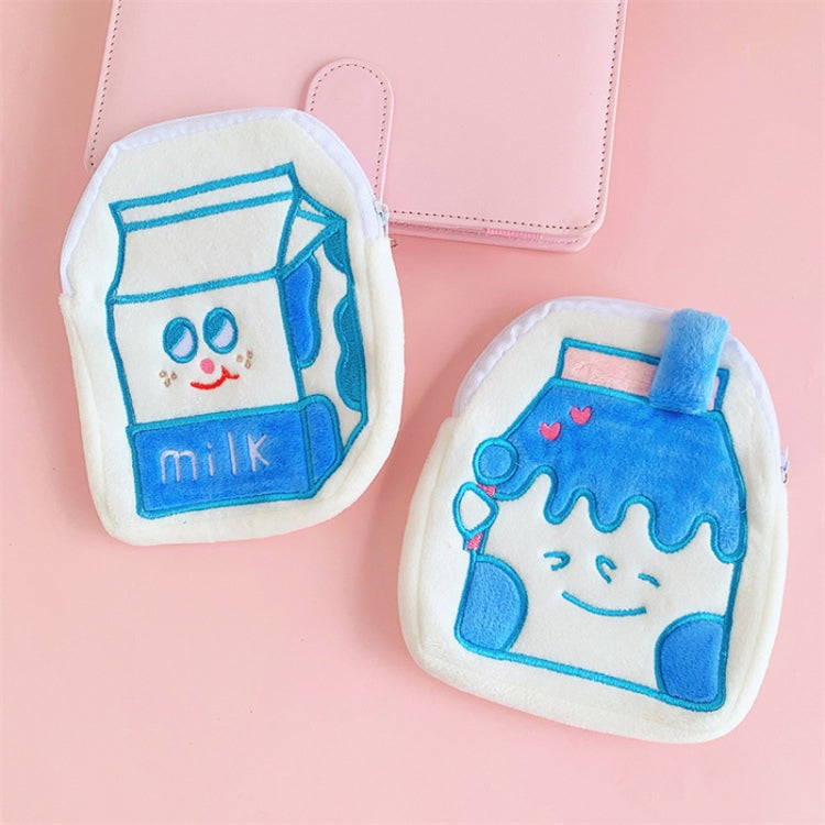 Cute Breakfast Cartoon Wallet Coin Lipstick Data Cable Storage Bag Purse, Style: Beer