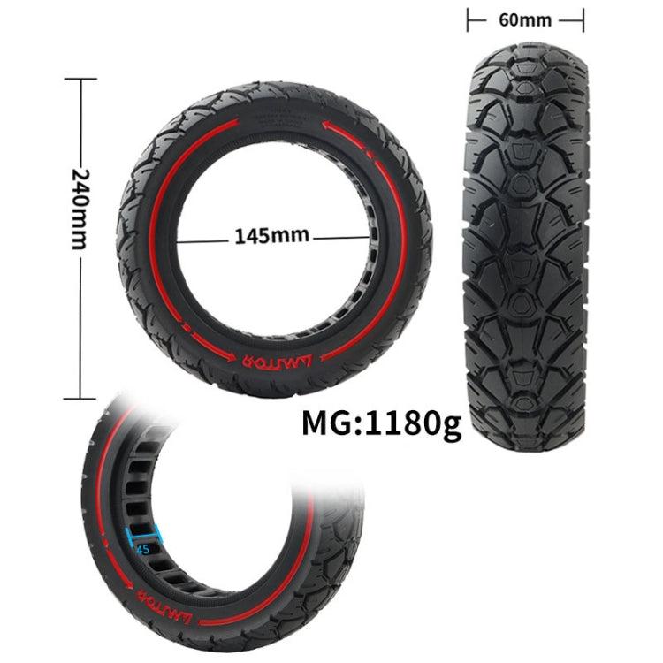 AIMITE 10 inch 45mm Slot Scooter Universal Anti-Blast Anti-skid Shock Absorption Off-road Tire - Red Line