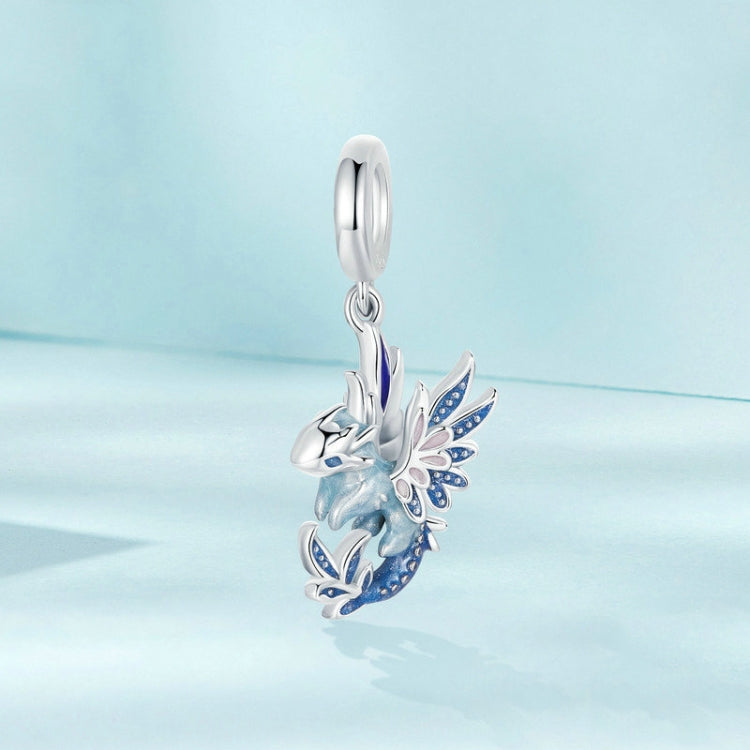 S925 Sterling Silver Flying Dragon DIY Jewelry Pendant Beads - SCC2750