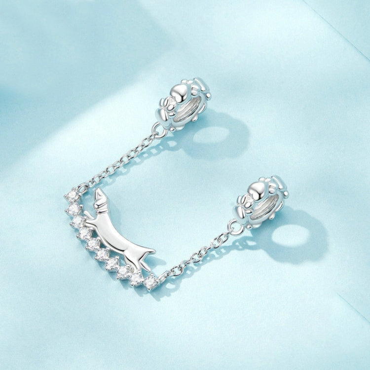 S925 Sterling Silver Cute Dachshund DIY Bracelet Beaded Accessories - SCC2751