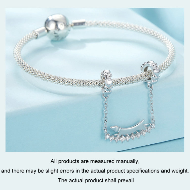 S925 Sterling Silver Cute Dachshund DIY Bracelet Beaded Accessories - SCC2751